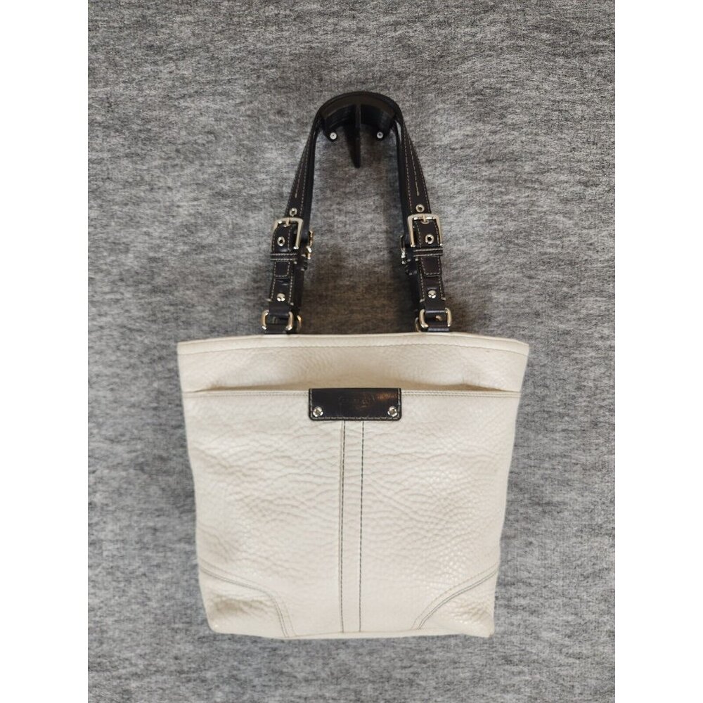 Coach BO972-F13089 White and Black Leather 3.5 x 10 x 10 Silver Hardware